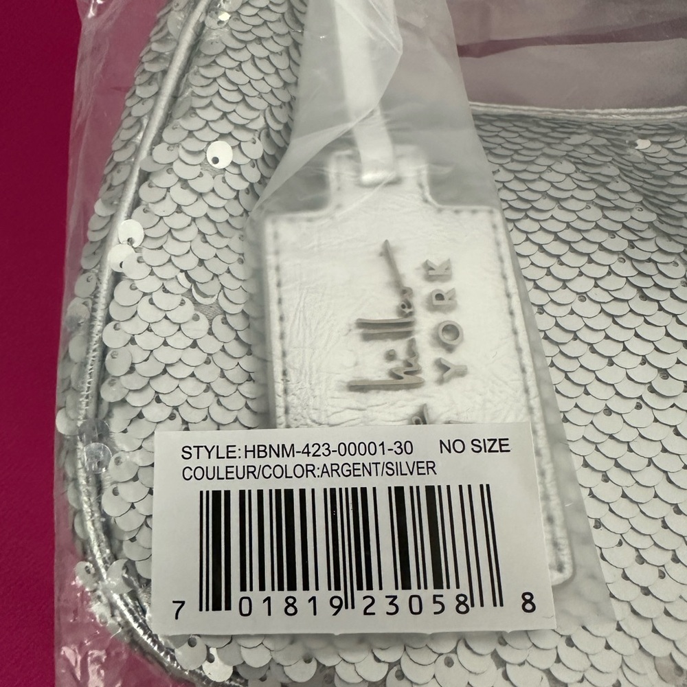 Nicole Miller - Silver Sequin Shoulder Bag Adjustable Silver Thick Strap MSRP$60 - Picture 12 of 12
